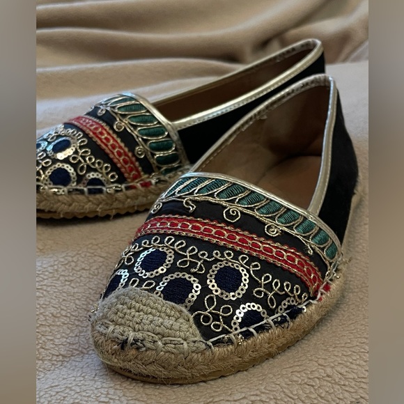 Velvet Espadrilles with patterns | 6.5 - Picture 3 of 7